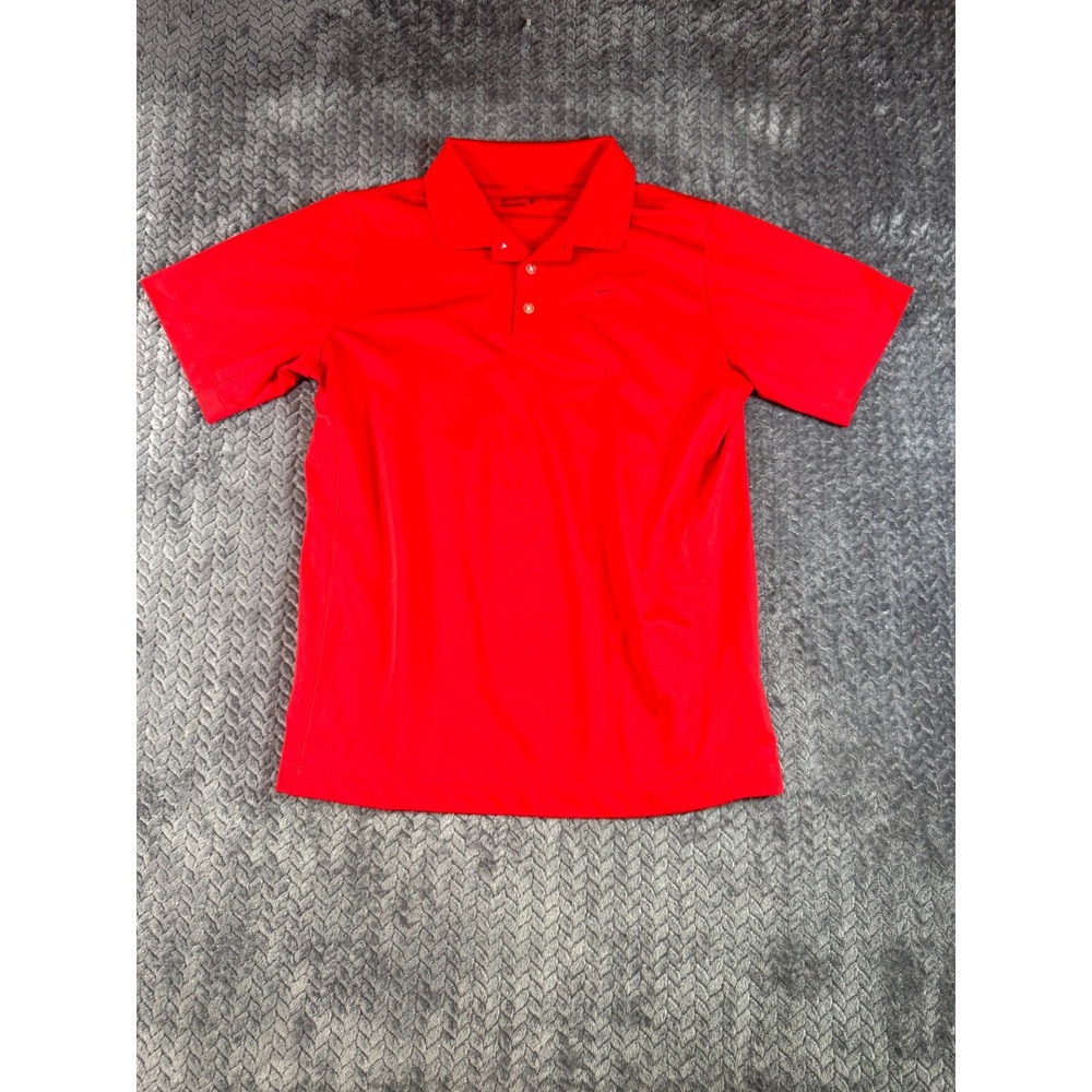 Nike Golf Dri Fit Polo Shirt Mens XL Red Tennis Performance Sports Short Sleeve